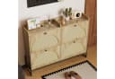 Merax Schuhschrank 4 Klappen PE-Rattan Front Holzoptik Bild 3