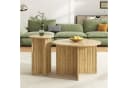 Merax Nest-Tisch-Set 2-tlg. Rund Holzoptik Skandinavisches Design Bild 1