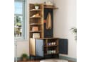 Merax Garderoben-Set mit Metallbeinen Schwarz Holz Bild 1