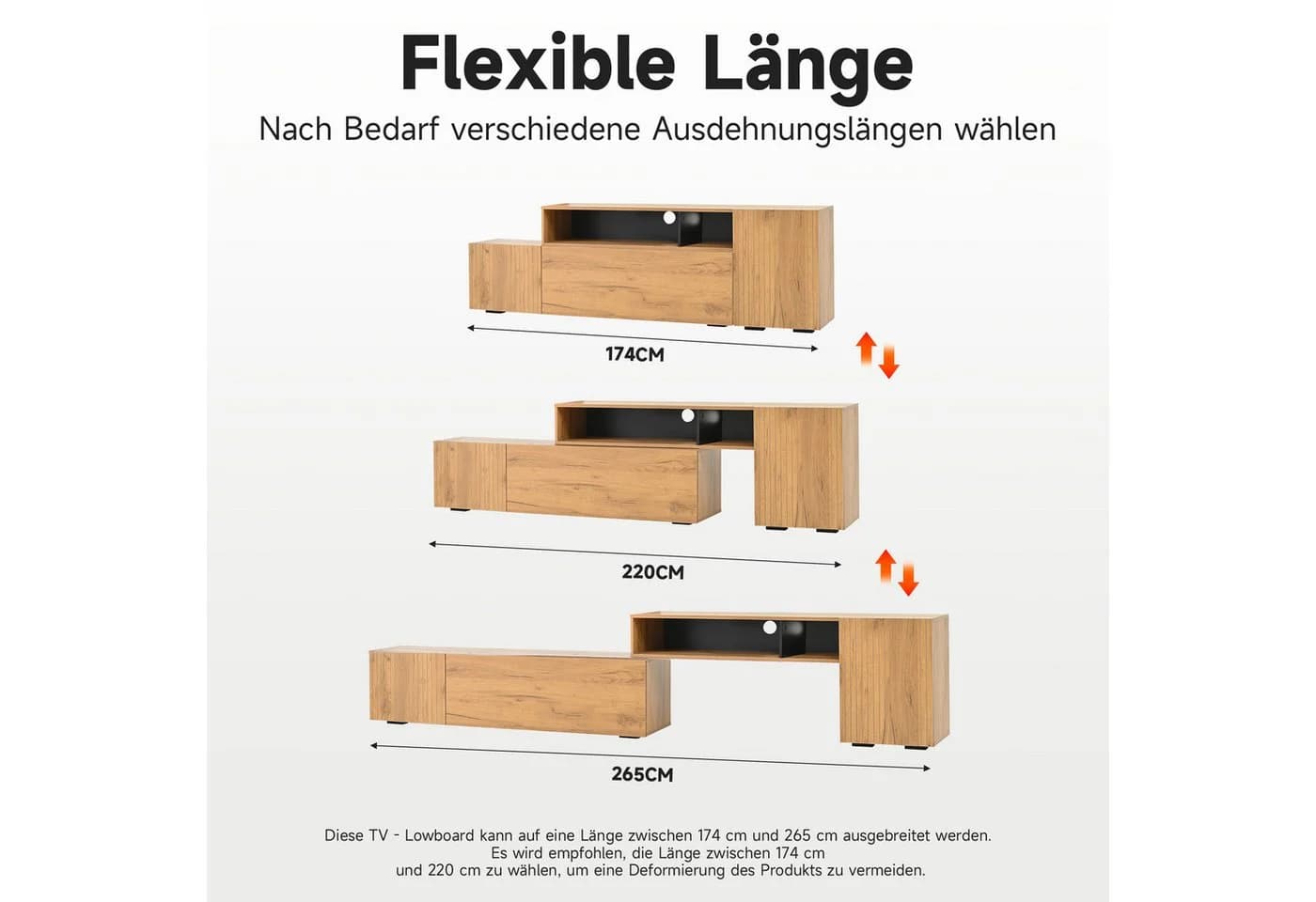 Merax Wohnwand-Set TV-Board & Standregal Holzfarbe Schwarz - Bild 5