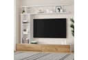 Merax Wohnwand 3-teilig Weiß & Holz mit TV-Board Bild 1