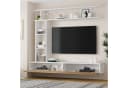 Merax Wohnwand 3-teilig Weiß & Holz mit TV-Board Bild 3