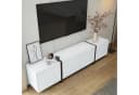 Merax Lowboard mit LED TV-Schrank Hochglanz Schwarz Weiß Bild 4