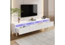 Merax TV-Schrank Lowboard mit LED-Beleuchtung und 4 Acryl-Schubladen Weiß Bild 1