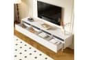 Merax TV-Schrank Lowboard mit LED-Beleuchtung und 4 Acryl-Schubladen Weiß Bild 4