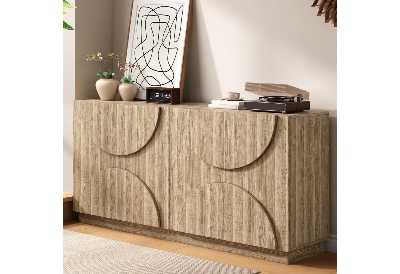 Merax Sideboard mit 4 Türen und flexiblen Einlegeböden - Bild 2