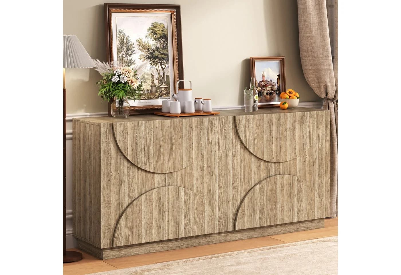 Merax Sideboard mit 4 Türen und flexiblen Einlegeböden - Bild 3