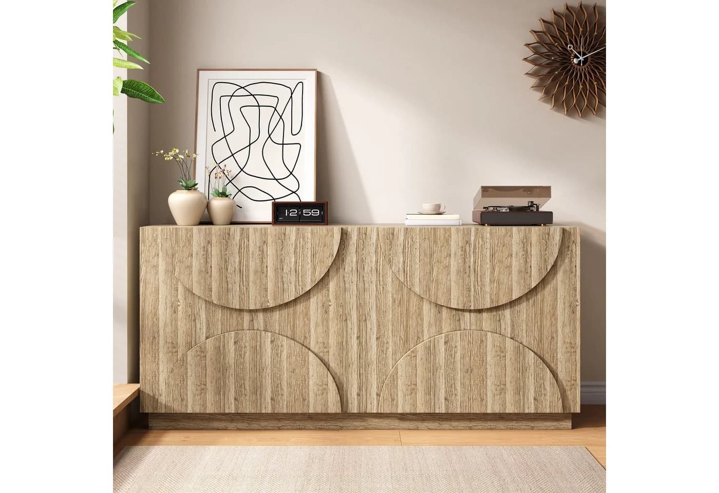 Merax Sideboard mit 4 Türen und flexiblen Einlegeböden - Bild 4