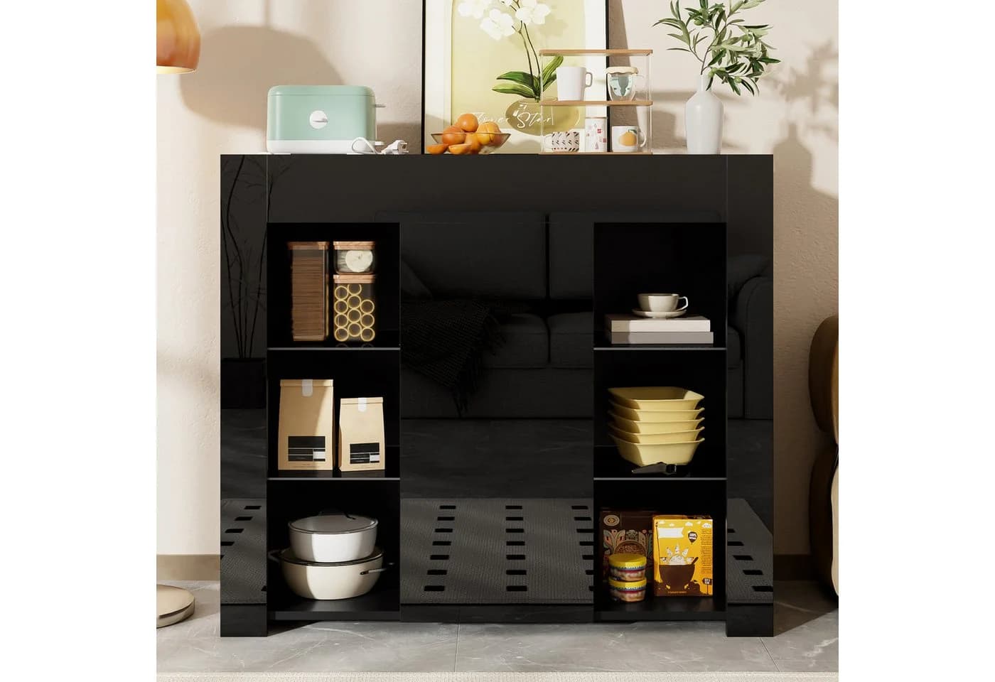 Merax Sideboard Buffetschrank Hochglanz-Front 95x35x83cm - Bild 4