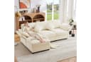 Merax Ecksofa L-förmig Sofa mit Fußhocker, Chenille-Stoff, 3-Sitzer Schlafsofa Bild 2