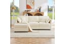 Merax Ecksofa L-förmig Sofa mit Fußhocker, Chenille-Stoff, 3-Sitzer Schlafsofa Bild 3
