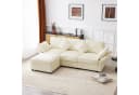 Merax Ecksofa L-förmig Sofa mit Fußhocker, Chenille-Stoff, 3-Sitzer Schlafsofa Bild 4