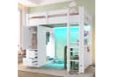 Merax Hochbett 90x200cm mit LED-Beleuchtung & USB Kieferholz Bild 2