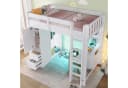 Merax Hochbett 90x200cm mit LED-Beleuchtung & USB Kieferholz Bild 3