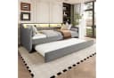 Merax Daybett Sofabett Schlafsofa mit LED-Beleuchtung & USB-Ladebuchse Bild 2