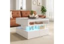 Merax Höhenverstellbarer Couchtisch mit LED-Beleuchtung und Glasplatte Bild 5