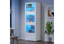 Merax Vitrine Weiß Hochglanz mit LED-Beleuchtung und App-Steuerung Bild 4