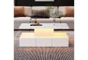 Merax LED-Couchtisch Hochglanz mit Stauraum und Beleuchtung Bild 3
