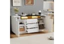 Merax Sideboard Hochglanz mit LED-Beleuchtung Weiß Schwarz Bild 1
