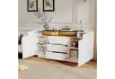 Merax Sideboard Hochglanz mit LED-Beleuchtung Weiß Schwarz Bild 4