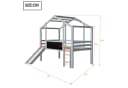 Merax Hochbett im Hausstil 90x200cm mit Rutsche, Leiter, Tafel & Dach Bild 5