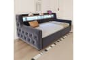 Merax Polsterbett-Schlafsofa 90x200 cm mit LED-Beleuchtung Bild 1