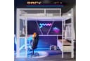 Merax Hochbett 140x200cm mit LED-Beleuchtung und USB Bild 1