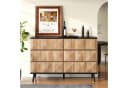 Merax Sideboard 6 Schubladen Schwarz Holzoptik Bild 3