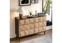 Merax Sideboard 6 Schubladen Schwarz Holzoptik Bild 4
