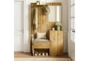 Merax Garderobe mit Spiegel und Sitzkissen Bild 1