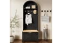 Merax Garderobenschrank mit Schuhregal Schwarz/Weiß Bild 1