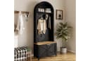 Merax Garderobenschrank mit Schuhregal Schwarz/Weiß Bild 3