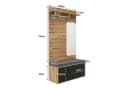 Merax Garderoben-Set mit Spiegel & Sitzkissen, Kompaktgarderobe in Schwarz-Holzoptik Bild 5