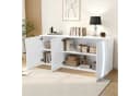 Merax Sideboard LED-Beleuchtung Hochglanz Weiß Bild 1