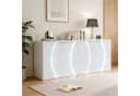 Merax Sideboard LED-Beleuchtung Hochglanz Weiß Bild 2