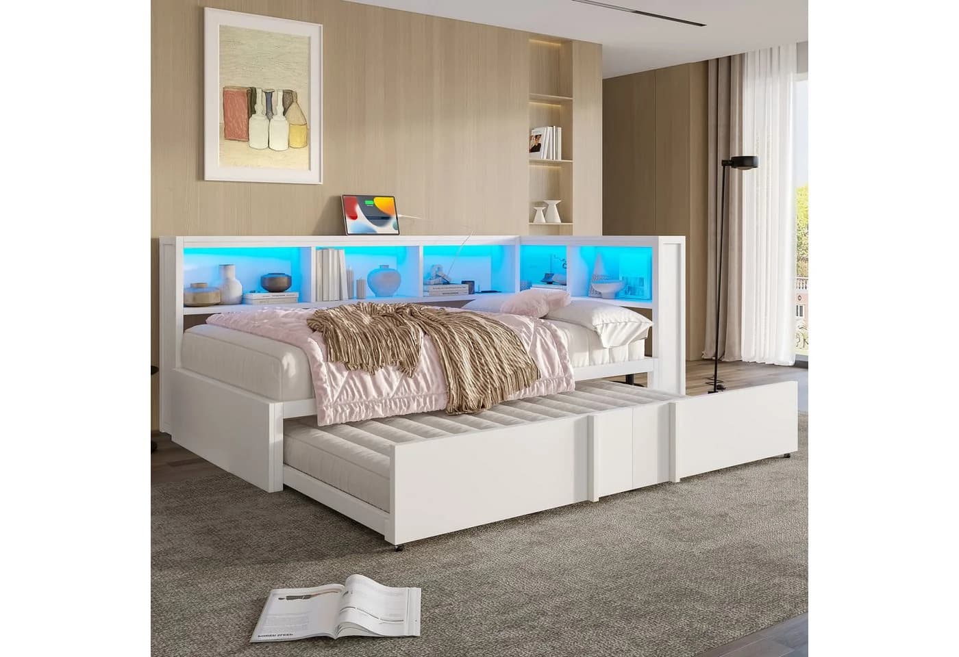 Merax Daybett 90x200cm mit LED-Beleuchtung und USB-Anschlüssen