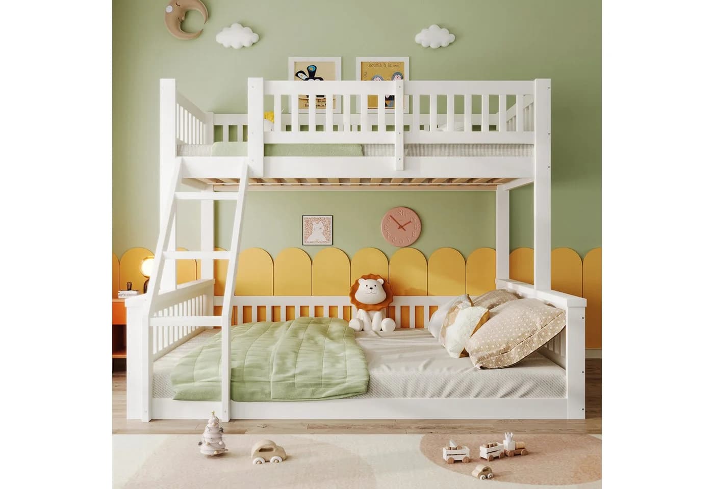 Merax Etagenbett 90x200cm/140x200cm Jugendbett Massivholz Stockbett Kinderbett mit Leiter und Sicherheitsgeländer