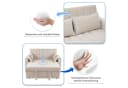 Merax Schlafsofa 2-Sitzer Sofa mit Schlaffunktion, Doppelsofa mit verstellbarer Rückenlehne, Getränkehalter und Kissen Bild 5