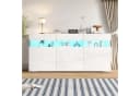 Merax Sideboard mit LED-Lichtleiste, Weiß, Hochglanzfront Bild 2
