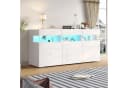 Merax Sideboard mit LED-Lichtleiste, Weiß, Hochglanzfront Bild 3