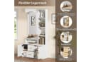 Merax Garderoben-Set mit großem Spiegel, Kompaktgarderobe mit 2 Schubladen, 2 Schränken und offenen Regalen Bild 4