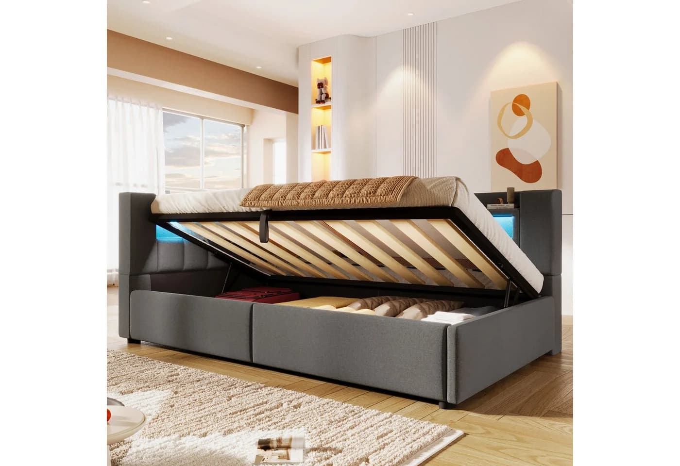 Merax Daybett 90x200cm mit LED-Beleuchtung und USB-Typ-C Ladefunktion - Bild 3