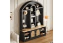 Merax Garderobenschrank Weiß/Schwarz Holzoptik LED-Beleuchtung Bild 4