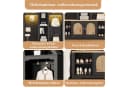 Merax Garderobenschrank Weiß/Schwarz Holzoptik LED-Beleuchtung Bild 5