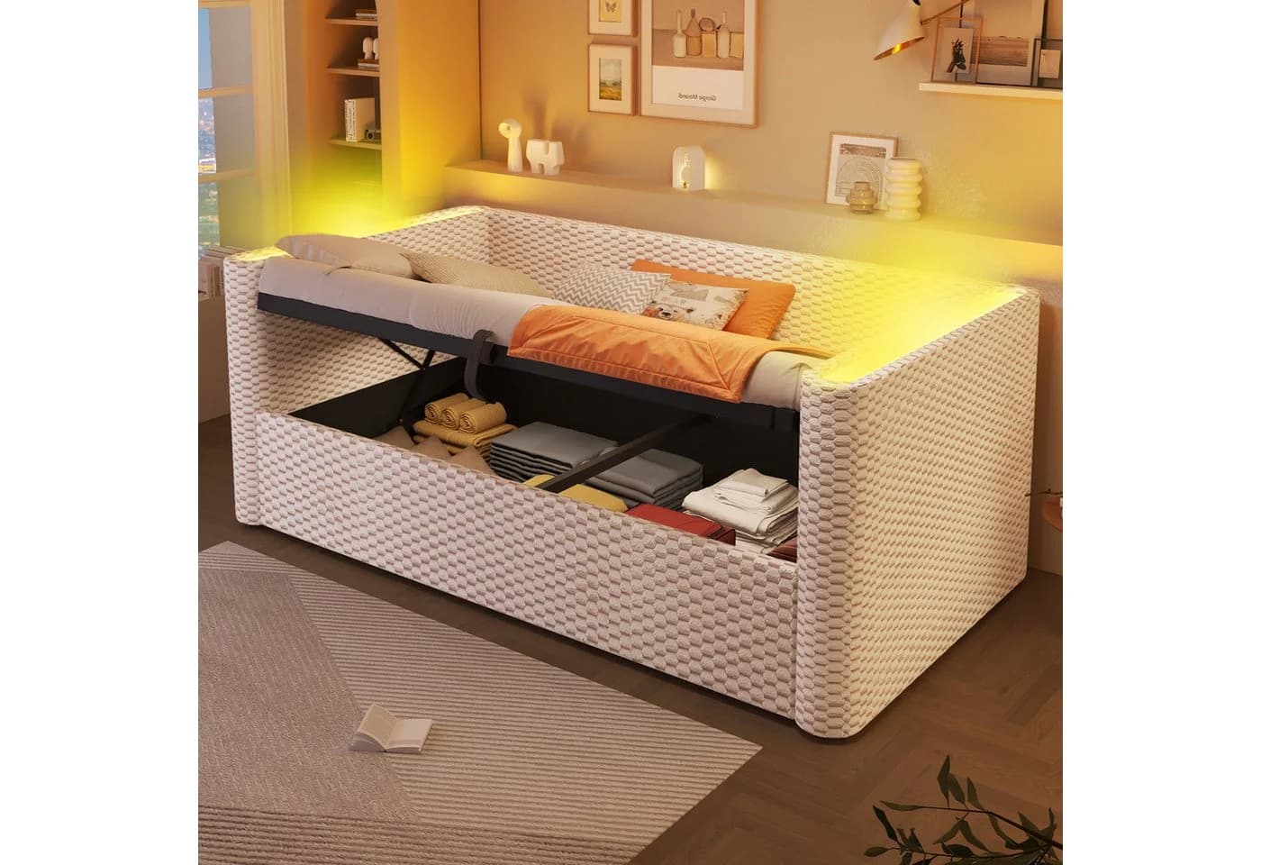 Merax Daybett 90x200cm mit LED-Licht Sofabett Jugendbett Kinderbett - Bild 2