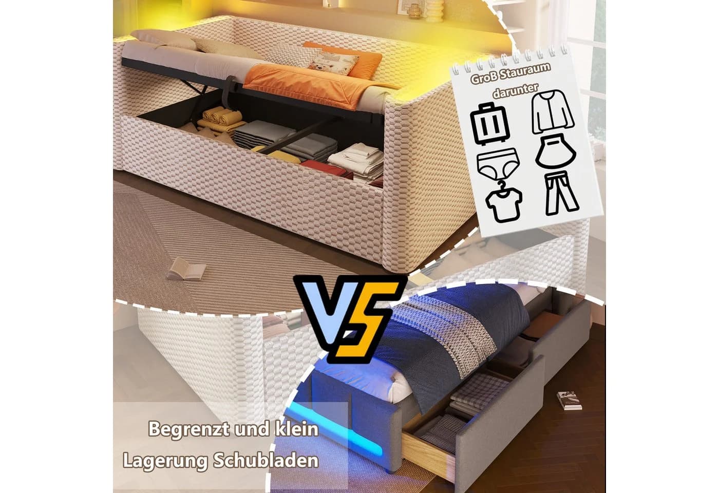 Merax Daybett 90x200cm mit LED-Licht Sofabett Jugendbett Kinderbett - Bild 5