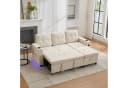 Merax Ecksofa Treviso Beige/Grau LED-Ambiente USB Typ-C Bild 1