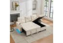 Merax Ecksofa Treviso Beige/Grau LED-Ambiente USB Typ-C Bild 2