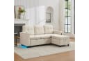 Merax Ecksofa Treviso Beige/Grau LED-Ambiente USB Typ-C Bild 3
