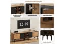 Merax Lowboard in Naturholz und Schwarz TV-Schrank mit 4 Fächern, 7 Stützbeinen & diagonalen Türen Bild 5